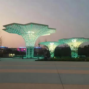 Escultura de fibra de vidrio y acero inoxidable, de gran escala para plazas, parques, inmobiliarias, paisajes de jardines, fuentes de agua, moderna - Product Image 3