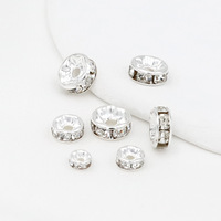 Vente en gros de perles en or 14 carats 18 carats, roue ronde, rondelles, perles entretoises en laiton avec strass pour accessoires de fabrication de bijoux