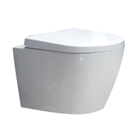 Inodoro colgado en la pared de diseño moderno con cisterna oculta WC Bowl Closet UF Seat Cover Ceramic P-Trap Drenaje para Baño