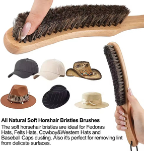 Kit de nettoyage pour chapeau de cowboy avec brosse en poils de cheval et éponge de nettoyage, écologique, portable, pour le nettoyage des chapeaux - Product Image 4