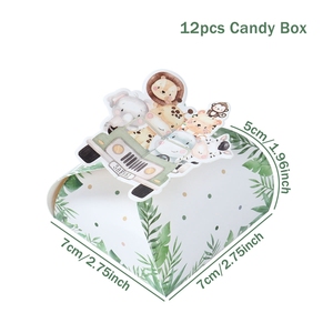 Caja de Dulces de Papel con Diseño de Animales de la Selva, 12 Unidades, para Bodas, Fiestas de Safari, Cumpleaños, Baby Shower, Caja de Regalo para Chocolates y Galletas - Product Image 6
