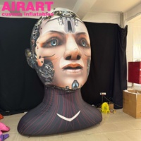 Tête de robot gonflable de nouvelle version pour la décoration de scène de fête de DJ, modèle de mascotte de robot gonflable de nouvelle conception d'usine