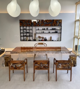 Hiện đại Epoxy bàn ăn thiết lập với tinh tế sông chủ đề nhựa cho nhà hoặc khách sạn nhà bếp & Phòng ăn đồ nội thất sử dụng - Product Image 3