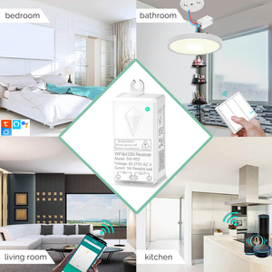Control inteligente sin cables para <span class=keywords><strong>el</strong></span> hogar Juego <span class=keywords><strong>de</strong></span> interruptores inalámbricos RF <span class=keywords><strong>de</strong></span> 3 bandas 1000W Carga 10A Receptor Lámpara <span class=keywords><strong>de</strong></span> techo Compatible No se necesita cableado - Product Image 2