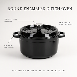 Olla de Hierro Fundido Esmaltado Joho, Cazuela Redonda de 20cm a 32cm, Apta para Horno, Antiadherente, Venta al Por Mayor, Proveedor de Utensilios de Cocina OEM ODM - Product Image 4