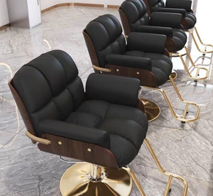 Silla de Oficina Ejecutiva de Alta Comodidad, Silla de Barbero Giratoria Moderna, Ajustable, de Cuero Sintético Ecológico, con Estructura de Hierro, para Salón - Product Image 5