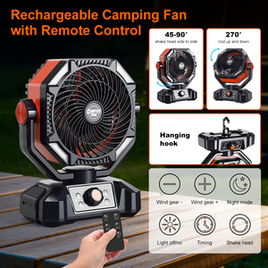 Ventilateur de camping rechargeable en plastique 16000 mAh avec lumière, <span class=keywords><strong>4</strong></span> vitesses, télécommande, oscillation automatique, fonction minuterie, 3 niveaux de luminosité - Product Image 3
