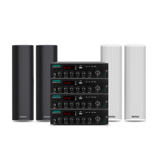 Digital Mixer Amplifier with 30W 60W Waterproof Column Speaker for Outdoor Patio Audio System