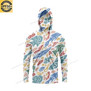 เสื้อตกปลา UPF 50+ แห้งเร็ว ระบายอากาศดี แขนยาว ออกแบบลายพรางได้ตามต้องการ พร้อมฮู้ดและหน้ากาก - Product Image 2