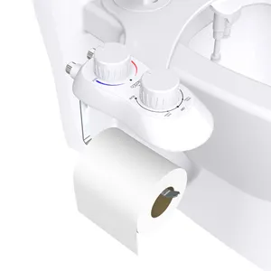 Bidet non électrique rétractable de couleur noire à double buse, accessoire de toilette pour salle de bain