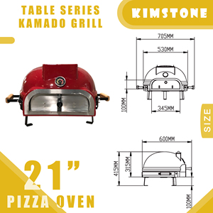 Kimstone 21 pollici ceramica interna all'aperto cottura piccola Mini Pizza forno stile italiano Horno De Pizza - Product Image 3