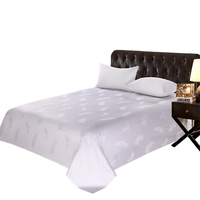 Drap plat en satin de coton 100% jacquard 300 fils/cm², écologique, taille extra large, possibilité de personnalisation