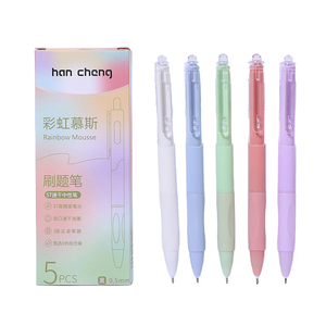 Bview Art Press - Bolígrafo Neutro con Punta ST, Bolígrafo de Pincel para Exámenes Estudiantiles, Color Degradado, Secado Rápido, 0.5 mm, Bolígrafo Negro, 5 Piezas en Una Caja - Product Image 1