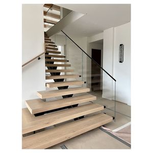 <span class=keywords><strong>Escalier</strong></span> intérieur de villa moderne sur mesure, nouveau design, <span class=keywords><strong>bois</strong></span> massif en chêne thaïlandais, marches en <span class=keywords><strong>bois</strong></span> massif, garde-corps en verre, <span class=keywords><strong>escalier</strong></span> <span class=keywords><strong>droit</strong></span> - Product Image 5