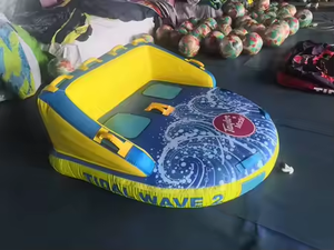 Tabung tiup yang dapat ditarik 1-4 model pengendara titik derek ganda penutup nilon bantalan busa Eva katup kecepatan tabung perahu dan Ski air yang dapat ditarik - Product Image 5