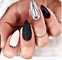 Commande en gros de faux ongles stiletto à presser, faits à la main en acrylique, pour les distributeurs de produits pour ongles