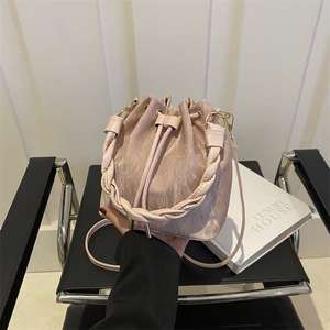 Woven Tote <b>Bag</b> with <b>Drawstring</b> Closure and Dip Dye Color for Women - Product Image 5
