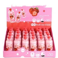 Penghapus Berbentuk Botol Plastik Santa Claus Lintas Batas, Figur Minuman Realistis, Kreatif, Dekoratif, Bersih dan Bebas Serat, Dikemas dalam Kotak