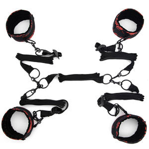 Correas de sujeción para cama al por mayor, kit de bondage BDSM con esposas para tobillos y manos, juguetes sexuales impermeables para mujer - Product Image 3