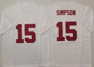 2026 Personnalisé Rouge Meilleure Qualité Cousu 2 Williams # 15SIMPSON Maillot de football américain personnalisé Crimson American College - Product Image 6