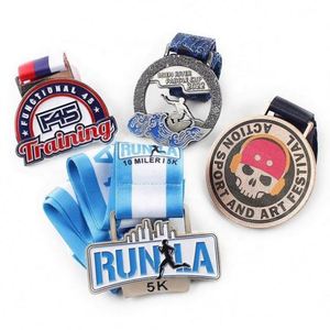 Medallas Deportivas Personalizadas de Metal en Blanco para Maratón 5K, Taekwondo, Baloncesto, Fútbol, Niqueladas, Impresas en Serigrafía - Product Image 3