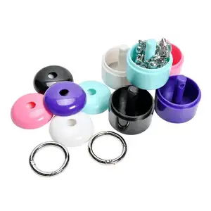 Travel ring holder Keychain, portable ring box container, suitable for women and men to carry earrings when traveling