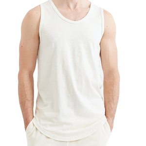 100% Cotton Unisex Fitness Tank Top New Custom Logo Sleeveless Street Gym T-Shirt with <b>Mesh</b> Spandex Print Decoration Sport Style - Product Image 3