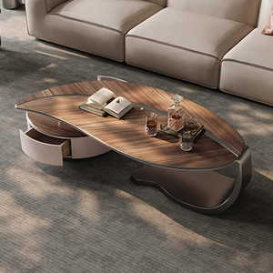 Chất Lượng Cao Thiết Kế Hiện Đại Hình Dạng Lá Trung Tâm Bàn Trà Không Thường Xuyên Sang Trọng Bàn Cà Phê Và TV Đứng Set Cho Đồ Nội Thất Phòng Khách - Product Image 2