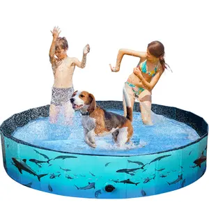 Venta al por mayor baño de burbujas grandes piscinas-Piscina portátil para niños y gatos, bañera, estanque de agua, tiburón, Wash, plegable