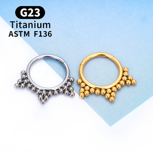ASTM F136 Titanium Septum Hoops <strong>Round</strong> <strong>Nose</strong> <strong>Rings</strong> 16G CZ Earring Hinged Segment Ear Tragus Cartilage Helix Body Piercing Jewelry - Product Image 5