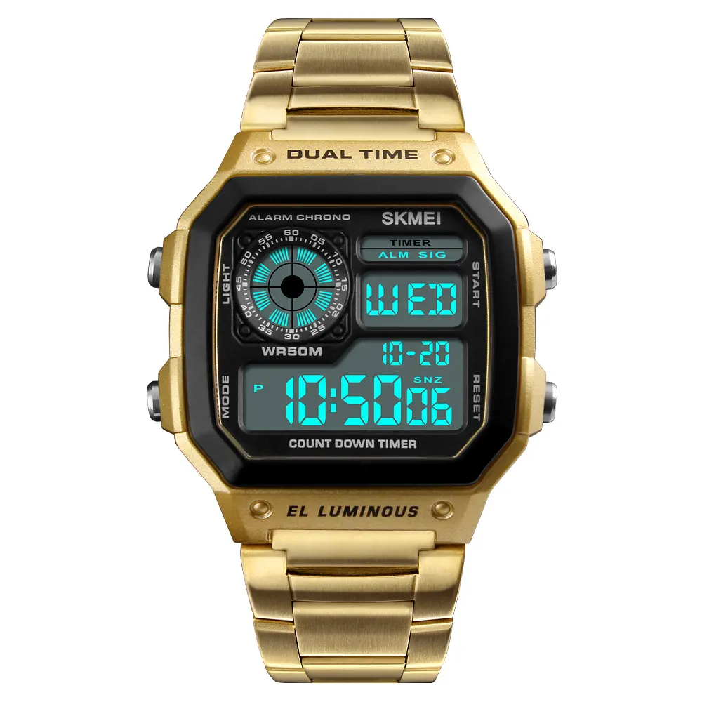 skmei 1335 digital men's watch multifunction digital wristwatches golden brand watches