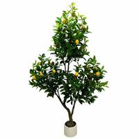 Arbre artificiel citronnier avec fruits jaunes, tronc en bois réaliste, grand arbre en pot, décoration intérieure pour maison, café, hôtel