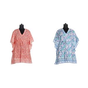 Robe Caftan courte en soie pour femmes, nouvelle mode - Product Image 1