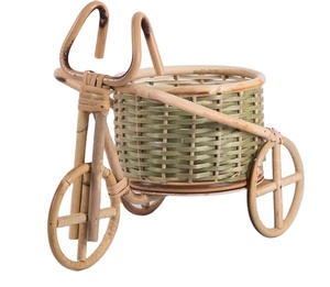 Cesta <span class=keywords><strong>de</strong></span> Mimbre para Bicicleta, Atractiva, para Frutas, Almacenamiento <span class=keywords><strong>de</strong></span> Alimentos y Decoración <span class=keywords><strong>de</strong></span> Cocina, Maceta para Jardinería - Product Image 1