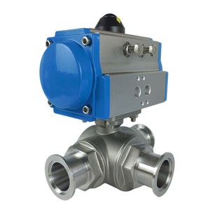 Stainless Steel T Port PTFE <b>Seal</b> Three Way Vacuum Pneumatic Ball Vacuum Pneumatic Ball - Product Image 2