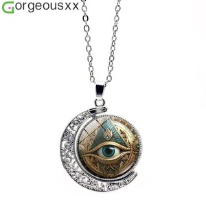 [Gorgeousxx] Collares con Colgante de Luna Giratoria con <span class=keywords><strong>Ojo</strong></span> de Horus al Estilo del Antiguo Egipto <span class=keywords><strong>para</strong></span> Mujer, Joyería - Product Image 1