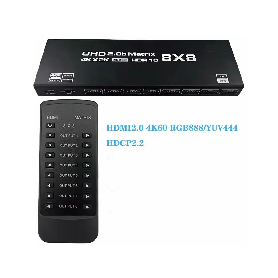 Матричный Коммутатор HDMI с поддержкой 4K60Hz 8x8 HDMI матрица UHD дисплеи HDCP HDMI Switcher 4K видео Матрица
