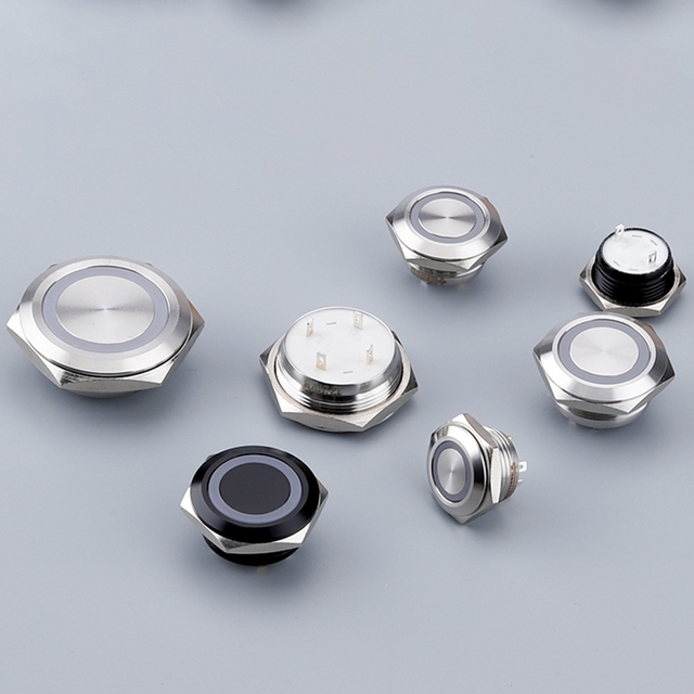 Ultra Thin Soft Touch Reset Waterproof DC3-6V Momentary Led Push Button Tact Switch 12mm 16mm 19mm 22m 30mm