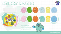 Bloc-notes adhésifs découpés en forme de monstre étrange américain, pot de bonbons en plastique, 46x46mm, 30 feuilles, personnalisable |   Recrutement mondial exclusif