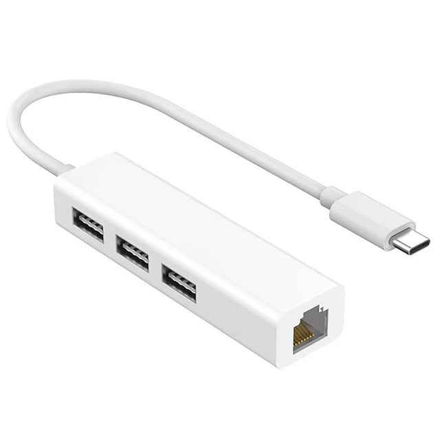 Wholesale Factory USB 3.0 Type-C 100 Megabytes Network Card Hub Oxygen-Free Copper Multi-Port Extender for Computer Stock