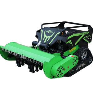 Tondeuse à gazon à chenilles autotractée à essence et diesel, 36 lames en Y, télécommande, tondeuse à fléaux pour <span class=keywords><strong>herbe</strong></span> <span class=keywords><strong>haute</strong></span>, poignée télescopique DIY - Product Image 1