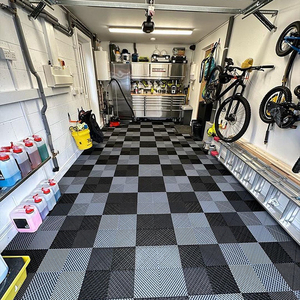 Dalles de sol de <span class=keywords><strong>garage</strong></span> recyclables certifiées CE, tapis de sol industriel emboîtables, adaptées aux ateliers et aux sous-sols - Product Image 3