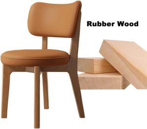 Sillas de comedor tapizadas, modernas, Beige, pata de gato, cuero, madera de pino maciza, MDF, cómodas para cocina, sala de estar - Product Image 2