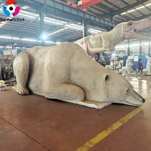 2024 El gran oso polar exhibición al aire libre simulación animatrónica modelo animal de gran tamaño a la venta