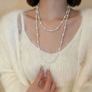 Multi Layered Imitation Pearl Necklace For Women Sweater Chain Light Luxury Elegant Autumn Winter Accessory - Product Image 1