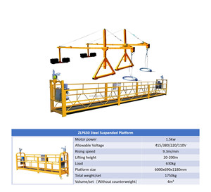 Plateforme élévatrice verticale suspendue pour échafaudage de construction série ZLP, utilisée pour le nettoyage de fenêtres ZLP 800 - Product Image 4