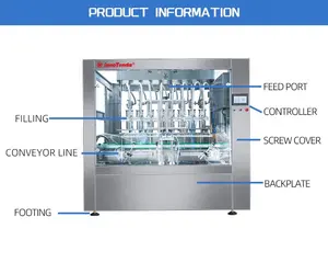 Automatic Oil Sauce Syrup Bottle Tank Piston Cream Filling Machine With Conveyor