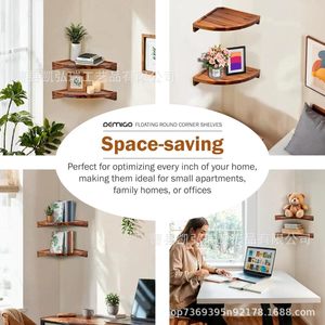 Solid wood corner storage <b>rack</b> for entryway, condiments, <b>kitchen</b>, bathroom, and multi-tiered home storage <b>rack</b> - Product Image 1
