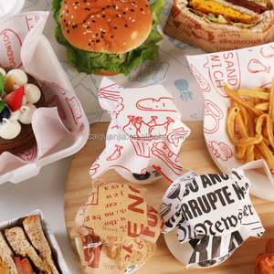 Food Grade Eco-Friendly Grease Proof Bread Bags & Sandwich/<b>Burger</b>/Cake Wrappers Virgin Pulp Stylish Practical - Product Image 2