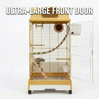 Villa de luxe pliable en acrylique haute visibilité pour petits animaux, grand habitat à vue frontale claire, avec lucarne interactive, pour petaurs